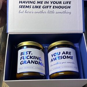 Birthday Gift Set for Grandma - 2 Scented Candles Lavander Scented Soy Candle